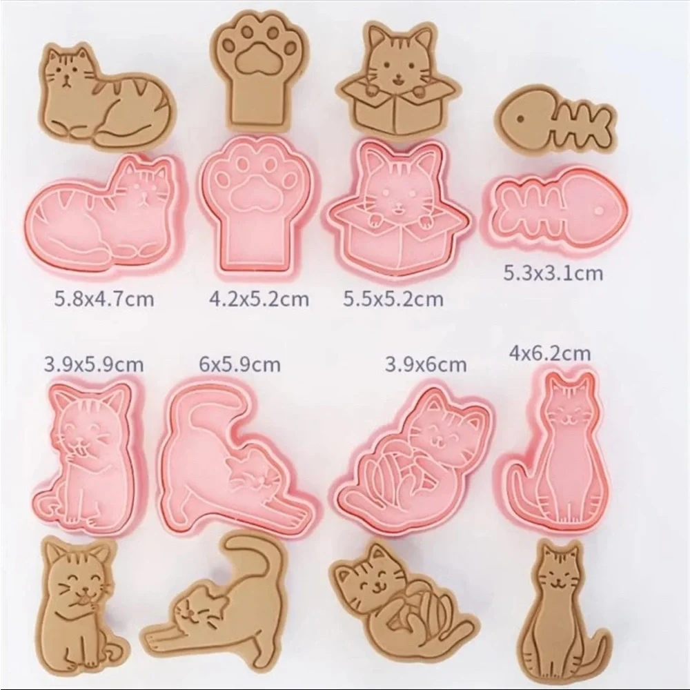 Cat Shaped Cookie Cutters, Pink Cat Cookie Cutters